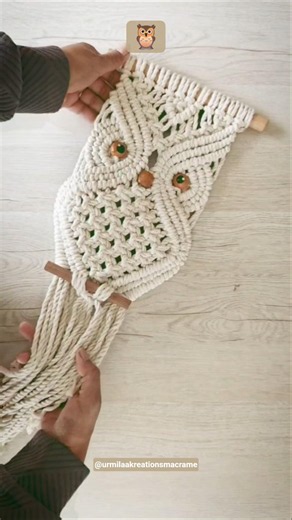 Macramé owl wall hanging tutorial 🦉 #shorts #viralshorts #owl