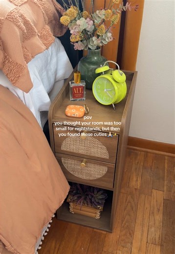 I got the 9” nightstands and they’re so perfect, and easy to put together! 👏🏼✨ #nightstand #bedroomdecor #homefinds #bedroomfurniture #homedecor