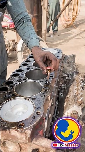 😱 Critical Engine Block Cleaning Before Head Gasket Installation 🔧🚛 #Shorts