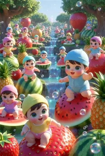 Welcome to the Fruit Waterfall! 🍓💦🫧 Bubbles, waterfalls, and all the fruit! 🌈 This is pure toddler magic. Can your little one spot the tiny pineapple? 🍍👇 #ToddlerActivities #Bubbles #SensoryPlay #KidsMusic #BabyVideos #FruitGarden #ParentingGoals #EducationalVideos