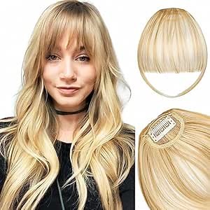 Bangs Hair Clip in Bangs Hair Extensions Hair Wispy Bangs Hair Clip on Bangs Hair Fake Bangs Clip in With Temples Hairpieces for Women Natural Wigs Bangs Clip for Daily Wear