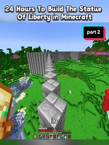 24 Hours To Build Statue Of Liberty in Minecraft — Part 2