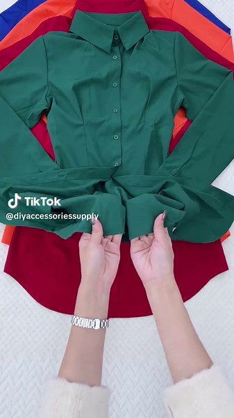 Open-Front Asymmetrical Mini Skirt💕 #StretchWaistDesign #CasualPartyLook #ShirtDressStyle #InstaHotItem#tiktokshopholidayhaul