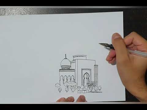 Let's Draw/ Sketch: Syeikh Zayed Grand Mosque, Abu Dhabi, UAE.