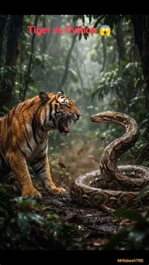 Tiger vs Python 😱 Who Wins? #shorts #diverseworld