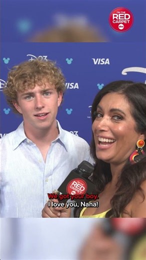 'Percy Jackson' star Walker Scobell gives his grandma a shoutout on the carpet!