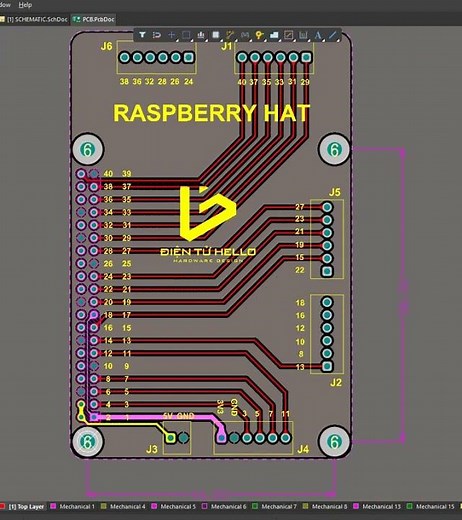 Raspberry Pi HAT Altium Board #electrical engineering #pcb #altiumdesigner