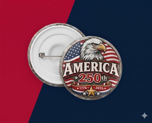 America 250th Anniversary Eagle Pinback Button - Etsy