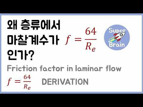 유체역학 060 마찰계수 층류 why friction factor is 64/Re in laminar flow