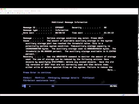 IBMi, iSeries, AS400 Tutorial - DSPLOG - Display history log QHST