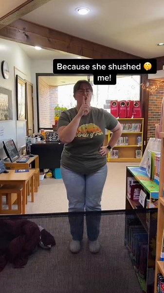 Shushing is a librarian growl haha #librarian #librariesoftiktok #librarytiktok #library #libraries #kansaslibrary #kansaslibrarians #libraryhumour #librarianhumor