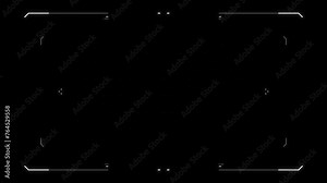 Cyberpunk style distorted HUD screen. Futuristic glitchy HUD aim. Tech user interface hologram screen for game, movie, drone footage, VR. Video overlay template. Cyberpunk, tech concept.