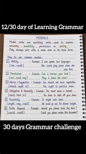 Modals| Day-12 #modal #englishlearning #englishgrammar #grammar #grammartips