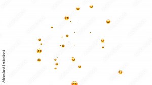 Moving Emoji Symbols, Emoticons, Smile Icons Loop Background Animation. Stock Video