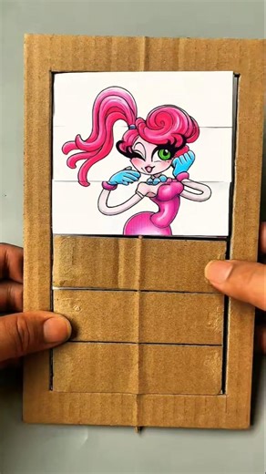 poppy playtime mommy long legs cardboard flip challenge #papercraft