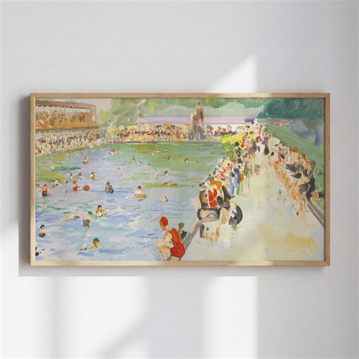 Vintage Chiswick Baths Samsung Frame TV | Summer Pool 16:9 | Digital Download - Etsy