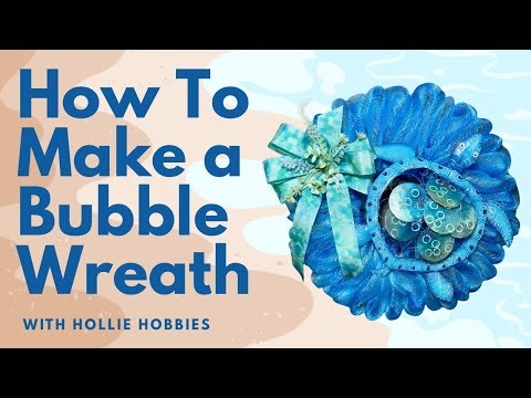 How To Make a Bubble Wreath/ 10in Deco Mesh Bubble Wreath Tutorial/ Summer Wreath/ Ocean Wreath/ DIY
