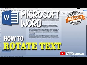 Microsoft Word How To Rotate Text