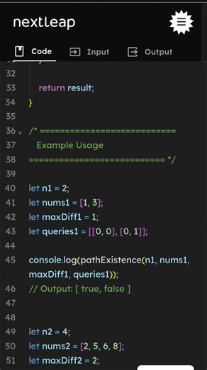 Check Path Existence in Graph | MaxDiff Connectivity Problem in JavaScript | DSA Interview Question