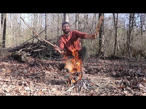 Step-by-step bow and drill fire demonstration for survival