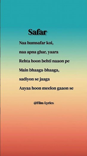 Safar Lyrics ❤️ | Sherazam | New Hindi Song | Lyrics Video #shorts #lyrics #music #song #trending