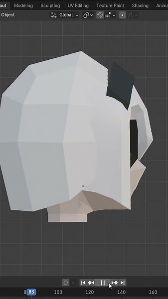 2B from Nier: Automata in Low-Poly
