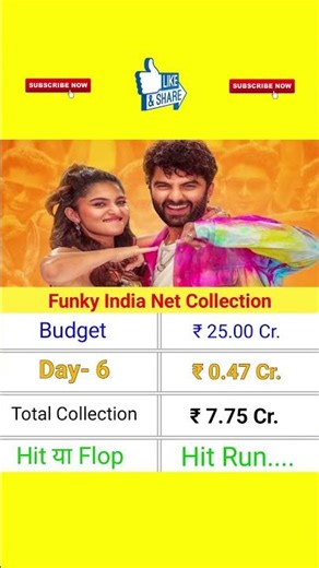 Funky India Net Collection Day- 6 | #funky #vishwaksen #kayadulohar #vtvganesh #collection #shorts