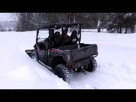 Yamaha Wolverine X2 Plowing Snow