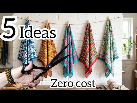 "Fast & Easy! 5 Smart Ways to Reuse Old Scarves in Minutes ⏱️✂️"