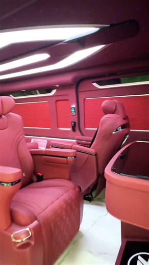 Toyota Hiace 7-Seater Luxury Van | Full Partition with Red Interior Design #luxurycars #toyota