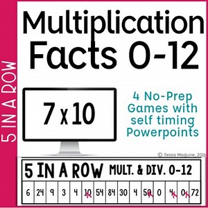 Multiplication Games | Multiplication Facts 5 in a Row | Math Games Fact Fluency