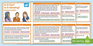 Is It Fair? Is It Cheating? KS2 Scenario Cards