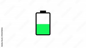 Battery icon. Battery icon displays charging status, enhancing user interface design.