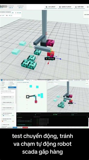 Test Robot Scara, robot gắp hàng tự động