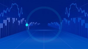 Animation of scope scanning and data processing on blue background | Premium Stock Video Footage