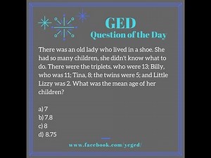 GED QOD: Mean Word Problem