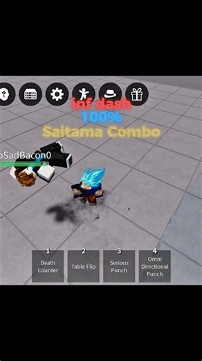 inf dash 100% Saitama combo | #foryou #roblox #thestrongestbattlegrounds #trending #fyp #tsbcombo