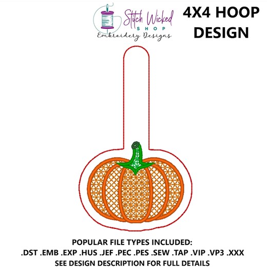 In the Hoop Key Fob Pumpkin, ITH Keyfob Fall Pumpkin Machine Embroidery Design, Halloween Embroidery Machine File, Halloween Fall Embroidery - Etsy UK