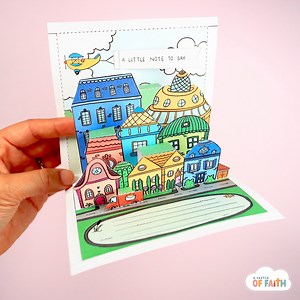 Pop-Up card, city scene – Easy Bible Crafts for kids