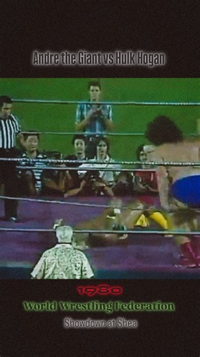 Pro Wrestling's Territory Era on Instagram: "Andre the Giant vs Hulk Hogan at the WWF's Showdown at Shea event in 1980. #andrethegiant #hulkhogan #1980 #showdownatshea #worldwrestlingfederation"