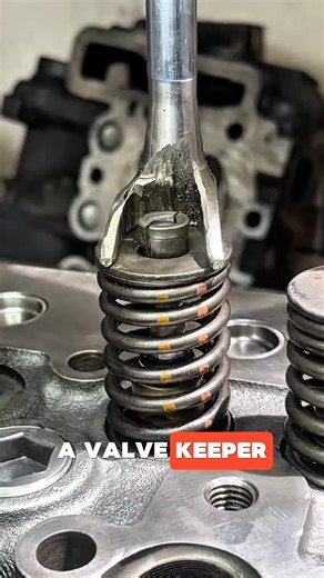 The process of installing a valve collet also known as a valve keeper or valve claw on an engine