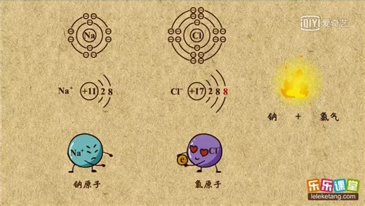 钠离子、氯离子的动画反应原理