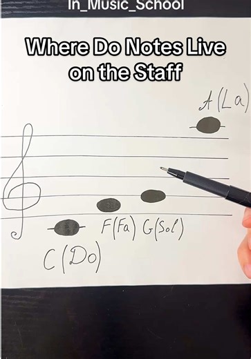 Where Do Notes Live on the Staff The staff consists of five lines and four spaces between them. Notes are placed both on the lines and in the spaces. If a note is on a line, the line passes directly through the center of the note. If a note is in a space, it sits between two lines. Always count from bottom to top: the first line is the lowest, and the fifth line is the highest. When five lines are not enough, ledger lines are used - short lines placed above or below the staff. The key idea: note