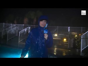 Meteorologist Jen Carfagno Reports During Hurricane #Nicole