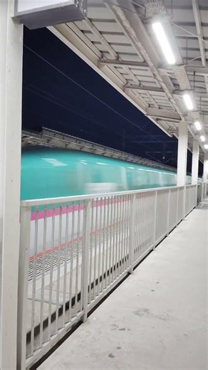 東北新幹線くりこま高原駅通過シーン 時速320キロ