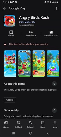 How to install Angry Birds Rush which is not on the Play Store