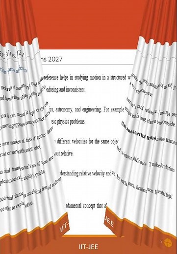 IIT JEE 2027 – Physics Chapter 3 Study Notes Part 7 [ 1. Introduction to Frame of Reference ]