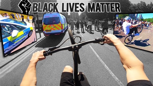 GoPro POV riding through London protests