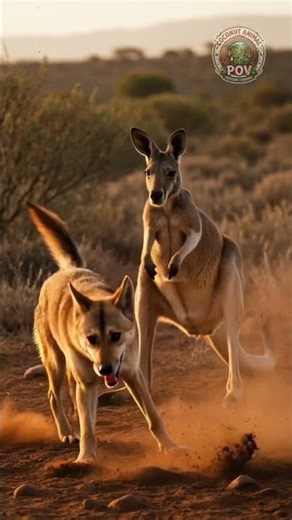 Kangaroo Knocks Out Wild Dog in Epic Fight!| POV| Wildlife #pov #kangaroo #wilddog #wildlife