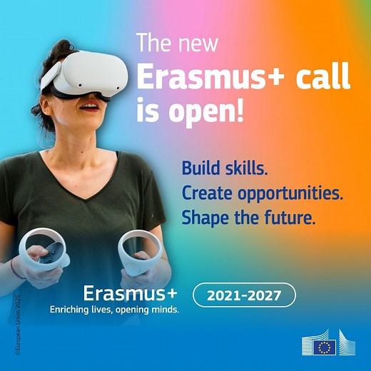 29K views · 158 reactions |  The new Erasmus+ call is now open! It’s your chance to bring ideas to life. Erasmus+ helps people gain the skills they need for quality jobs, greener lives, and a stronger Europe.  Discover the key pillars that are shaping Europe’s Union of Skills and find out how Erasmus+ helps to build a more prepared and connected society.  Explore the call now and don't miss your opportunity. | Erasmus+ | Facebook